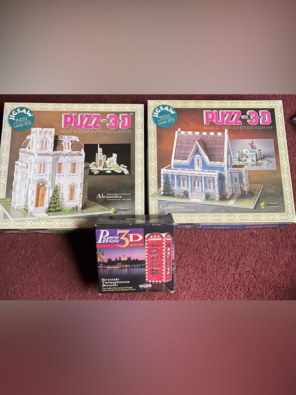 3D Puzzle bundle - victorian houses & british telephone